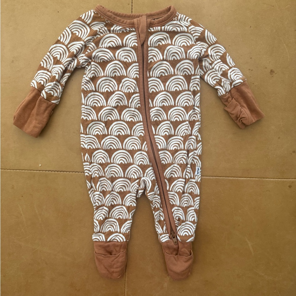 Little Sleepies Brown and White Footies